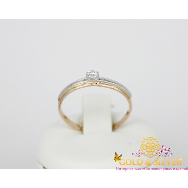 Жіноча золота каблучка з фіанітом "Амелія" 350118 , Gold &amp Silver Gold & Silver, Украина
